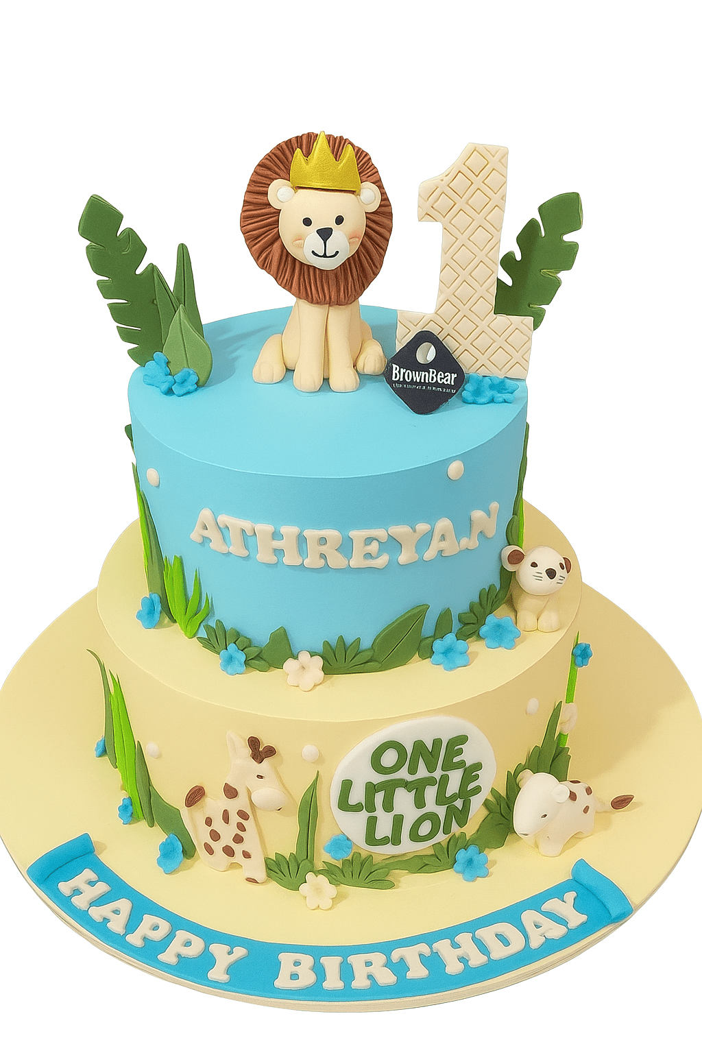 One Little Lion Jungle-Themed Cake