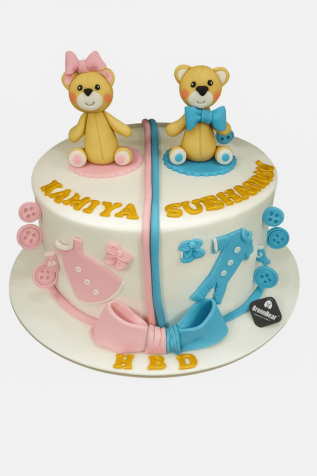 Teddy Bear-Themed Fondant Birthday Cake