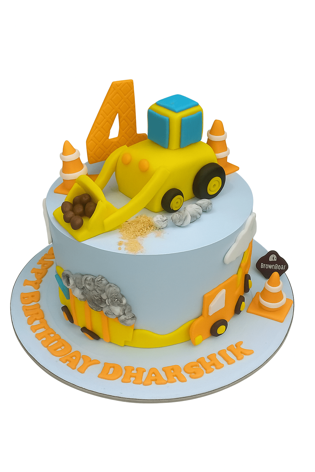 Construction-Themed Semi-Fondant Cake