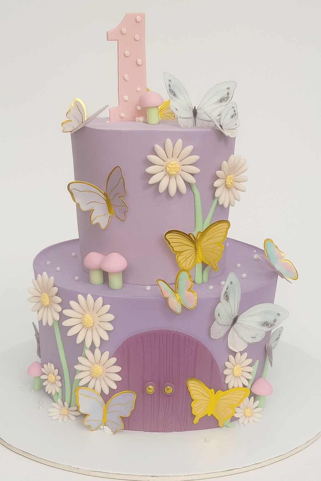 Whimsical Butterfly Garden Step Cake