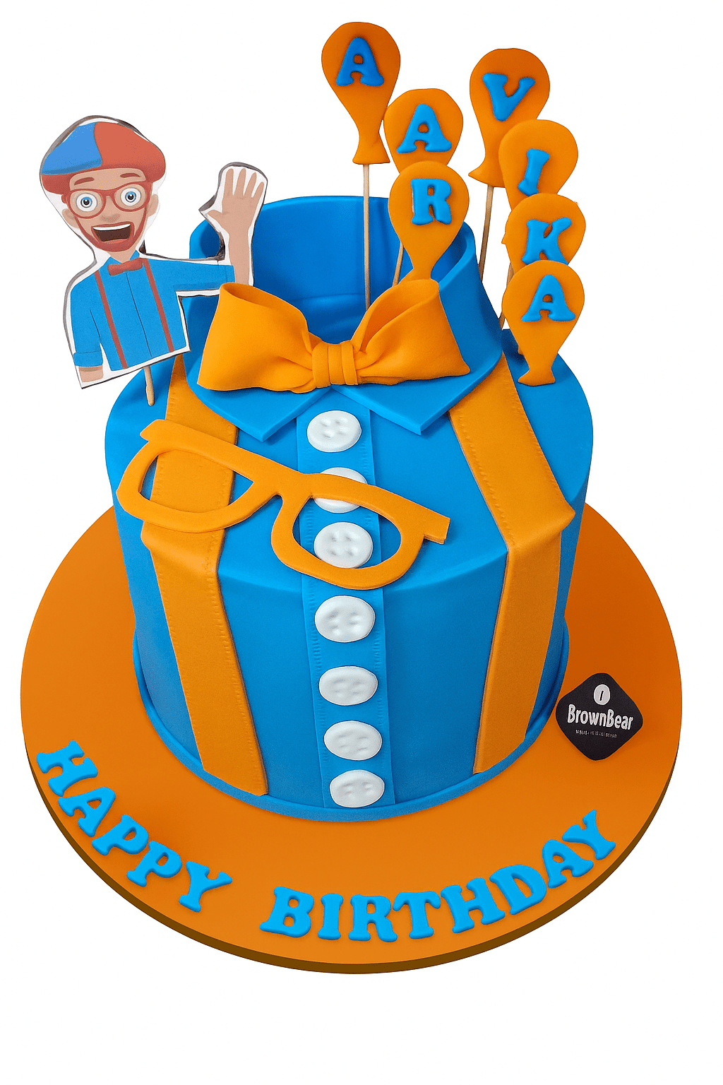 Blippi-Themed Fondant Birthday Cake