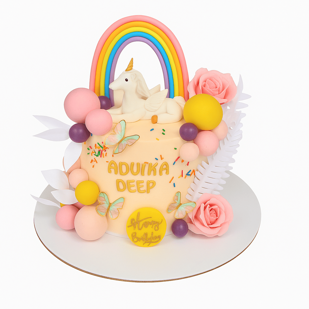 Unicorn Rainbow Fondant Cake