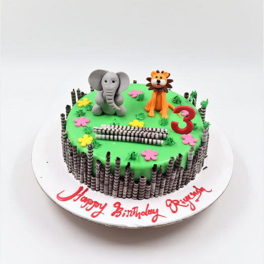 Jungle Safari Theme Cake