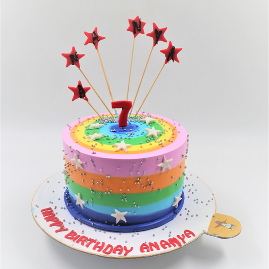 Stary Rainbow Birthday Cake