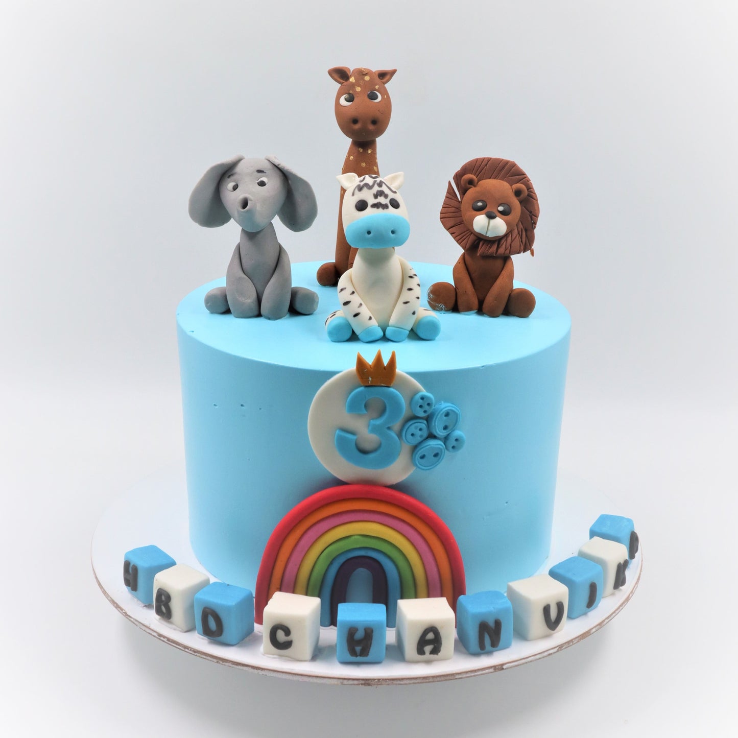 Baby Cute Animal Birthday Cake