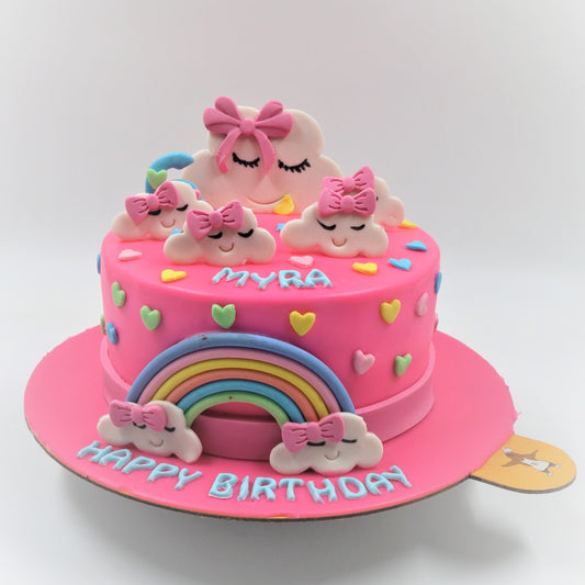 Pink Wonderland Cloud Birthday Cake