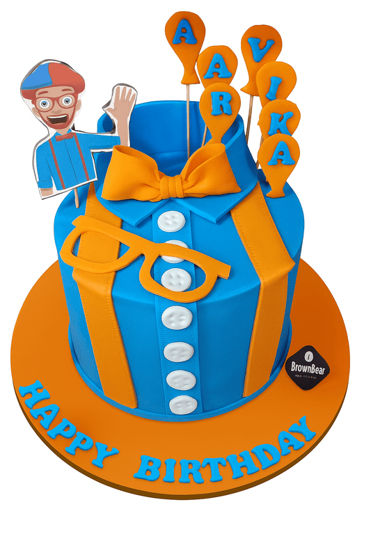 Blippi-Themed Fondant Birthday Cake