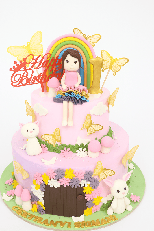 Fairy-Themed Fondant Birthday Cake