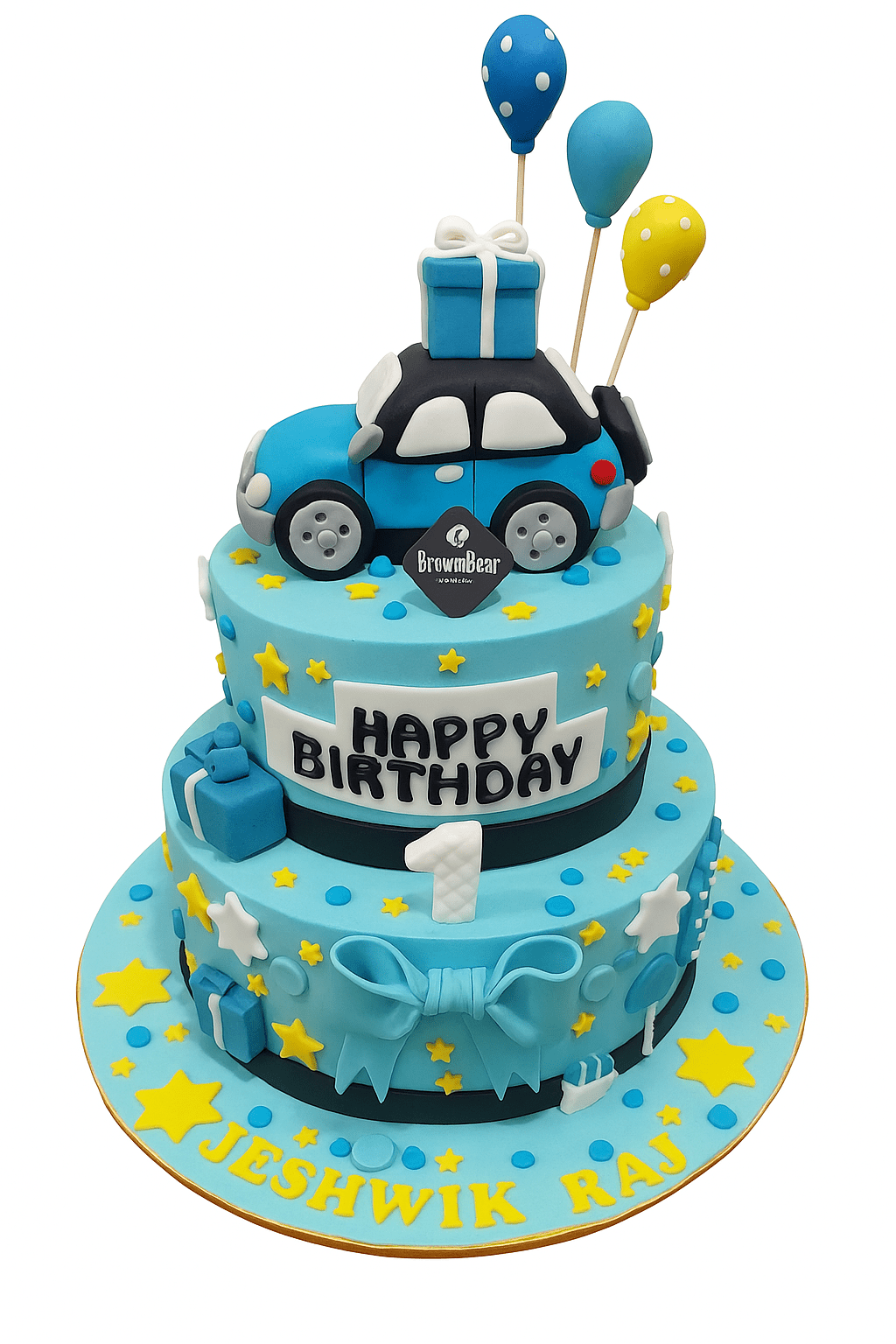 Car-Themed Fondant Birthday Cake